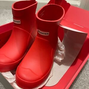 Hunter Kids Bright Red Rain Boots